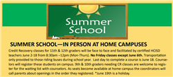 Hays CISD Summer School information flyer